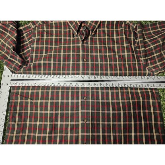 Brooks Brothers 346 Shirt Men's Large Green Red Plaid Long Sleeve Button Casual - Picture 4 of 6